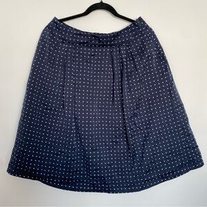 Pendleton Silk Navy Dotted A-Line Skirt